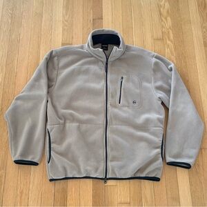 Vintage Nautica Competition Jacket Fleece Full Zip Off White Tan XL Early 2000s